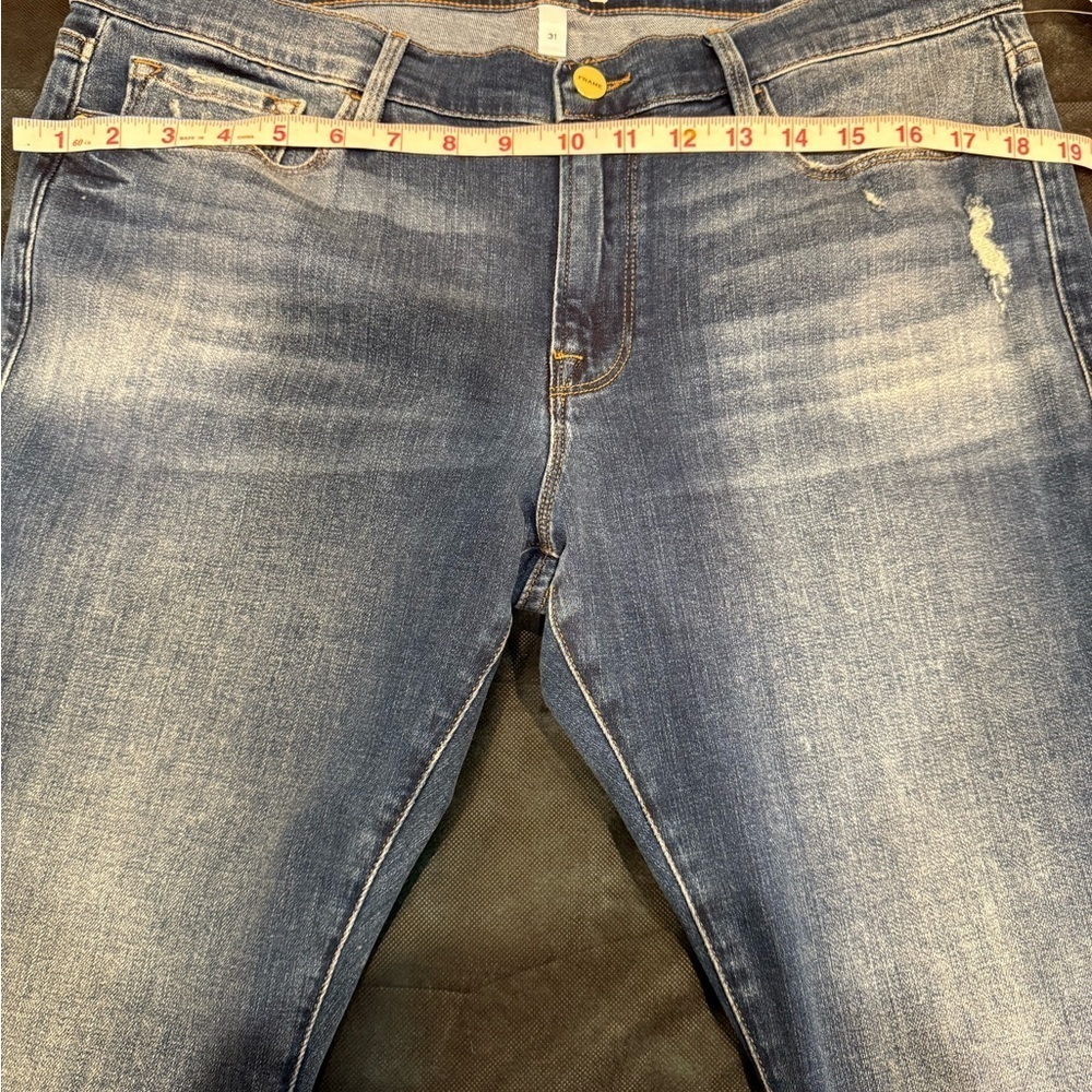 đ„NWT FRAME Le Garçon Blue Jeans Size 31 straight Legđ„ - Picture 10 of 11